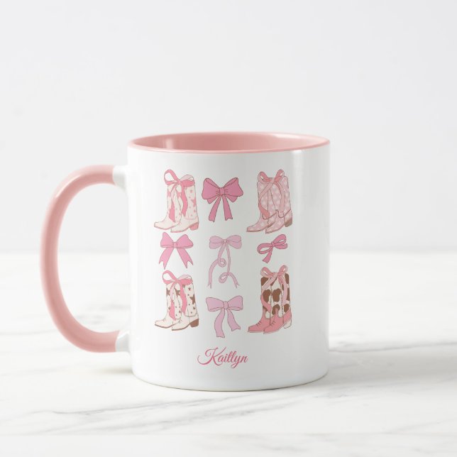 Boots & Bows Cowgirl Personlig Coffee Mugg (Vänster)