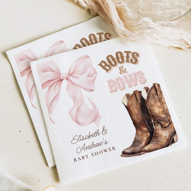 Boots & Bows TWINS Baby Shower  Pappersservett (Skapare uppladdad)