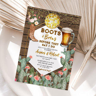Boots & Brews Westerna Land Beer-Möhippan Inbjudningar