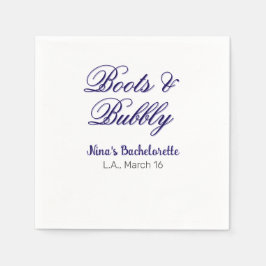 Boots & Bubble bachelorette party name purpleplace Pappersservett
