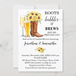 Boots Bubbles and Brews Möhippa Sunblommor Inbjudningar