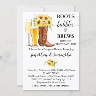 Boots Bubbles and Brews Möhippa Sunblommor Inbjudningar