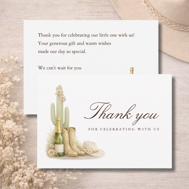 Boots & Bubbles Elegant Baby Shower Tack Kort (Skapare uppladdad)