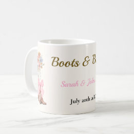 Boots & Bubbly Bröllopsdusch Kaffemugg