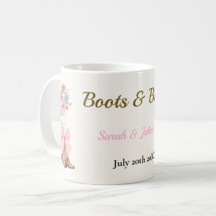 Boots & Bubbly Bröllopsdusch Kaffemugg