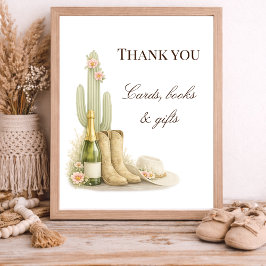 Boots & Bubbly Western Theme Cards Books and Gifts Poster