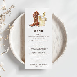 Boots & Bubly Rustic Western Meny