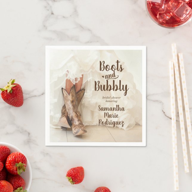 Boots & Bubly Texas Bride in Boots Möhippa Pappersservett (Insitu)