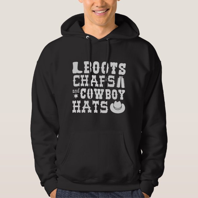 Boots chaps and cowboyhattar hoodie (Framsida)