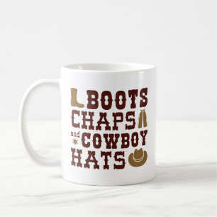 Boots chaps and cowboyhattar kaffemugg