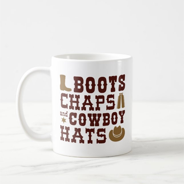 Boots chaps and cowboyhattar kaffemugg (Vänster)