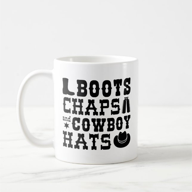 Boots chaps and cowboyhattar kaffemugg (Vänster)