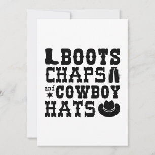 Boots chaps and cowboyhattar tack kort