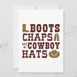 Boots chaps and cowboyhattar tack kort