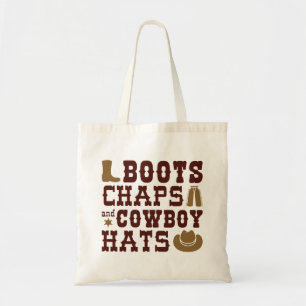 Boots chaps and cowboyhattar tygkasse