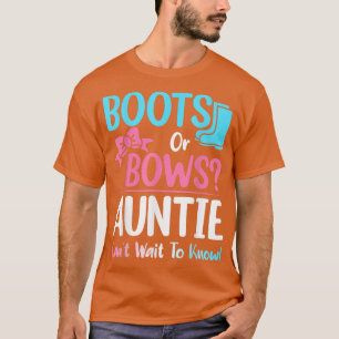 Boots eller Bows Auntie Gender Reveal Gravid Annou T Shirt