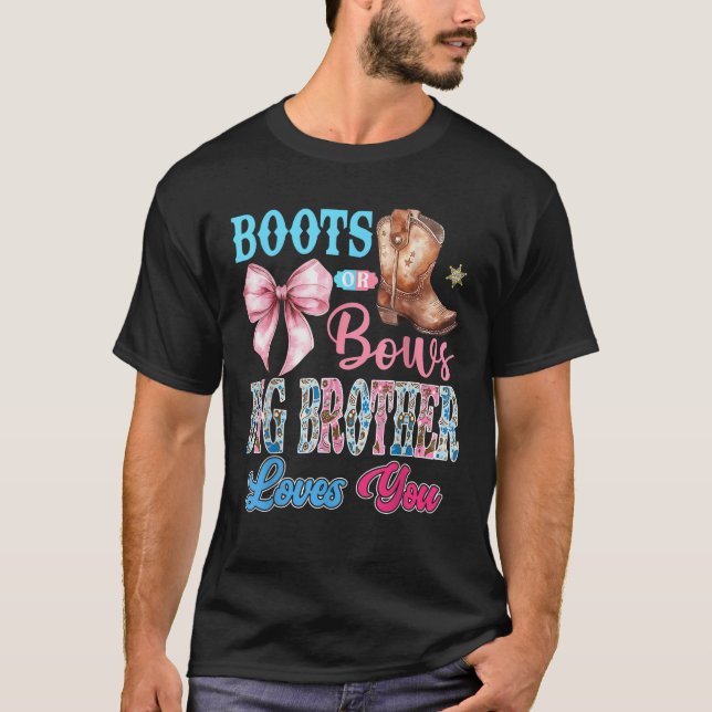 Boots eller Bows Big Brother Kärlek You Gender Rev T Shirt (Framsida)