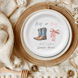 Boots eller Bows Blue Rosa Gender Reveal Party
