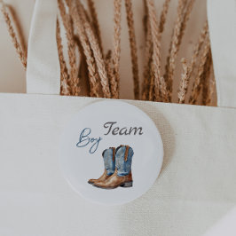 Boots eller Bows Blue Rosa Gender Reveal Team Boy Knapp