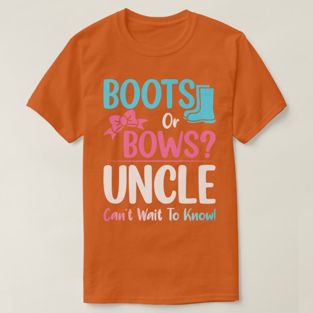 Boots eller Bows farbror Gender Reveal Gravid Anno T Shirt (Design framsida)