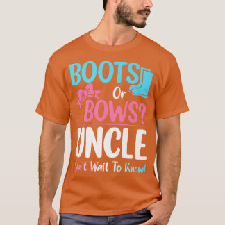 Boots eller Bows farbror Gender Reveal Gravid Anno T Shirt