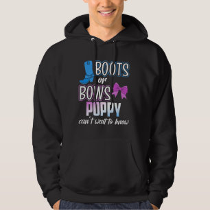 Boots eller Bows for Poppy Granpa Pappa Reveal Bab Hoodie