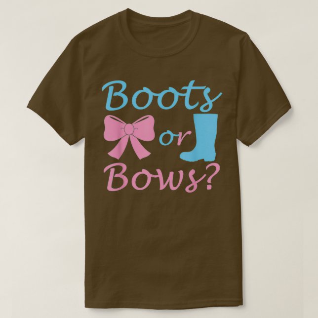 Boots eller Bows Gender Reveal party Idea för papp T Shirt (Design framsida)