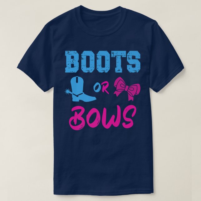 Boots eller Bows Gender Reveal Party Idea Mamma el T Shirt (Design framsida)