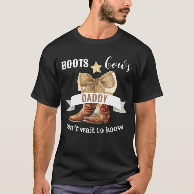 Boots eller Bows Gender Reveal Party T-Shirt (Framsida)
