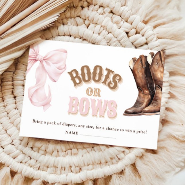 Boots eller Bows Gender Reveal Raffle Tilläggskort (Skapare uppladdad)