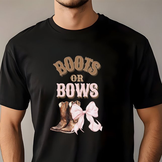 Boots eller Bows Gender Reveal T Shirt (Skapare uppladdad)