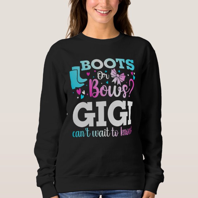 Boots eller Bows Gigi Gender Reveal Baby Shower An T Shirt (Framsida)
