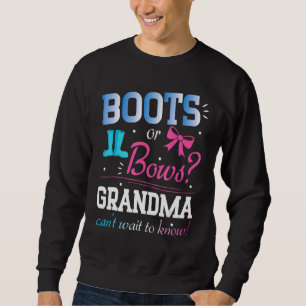 Boots eller Bows Grandma kan inte vänta på att få  Lång Ärmad Tröja