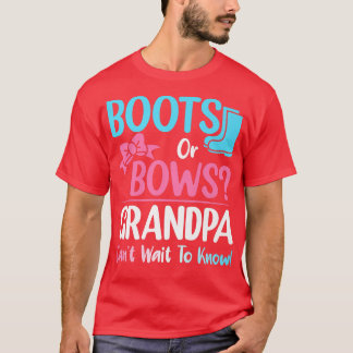 Boots eller Bows Grandpa Gender Reveal Gravid Anno T Shirt