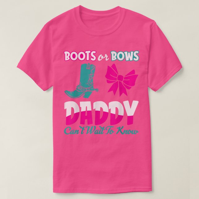 Boots eller Bows Gravid Gender Reveal T Shirt (Design framsida)