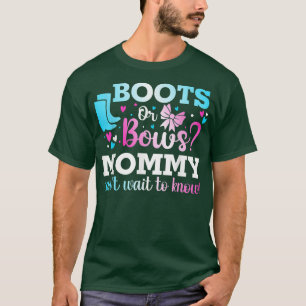 Boots eller Bows Mamma Gender Reveal Baby Shower A T Shirt