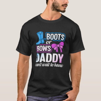 Boots eller Bows Pappa Gender Reveal Baby Shower P T Shirt