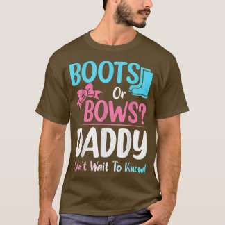 Boots eller Bows Pappa Gender Reveal Gravid Announ T Shirt