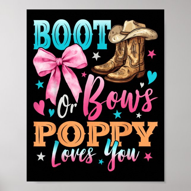 Boots eller Bows Ppy Kärlek You Gender Reveal Fami Poster (Framsidan)
