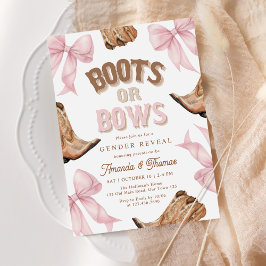 Boots eller Bows Western Gender Reveal Inbjudningar