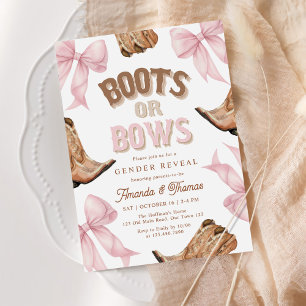 Boots eller Bows Western Gender Reveal Inbjudningar