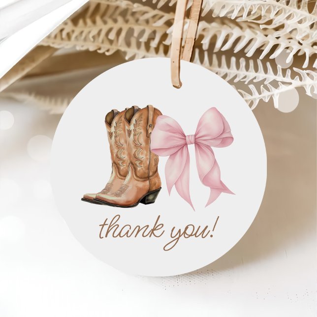 Boots eller Bows Western Gender Reveal Tack Gåvor Etiketter (Skapare uppladdad)