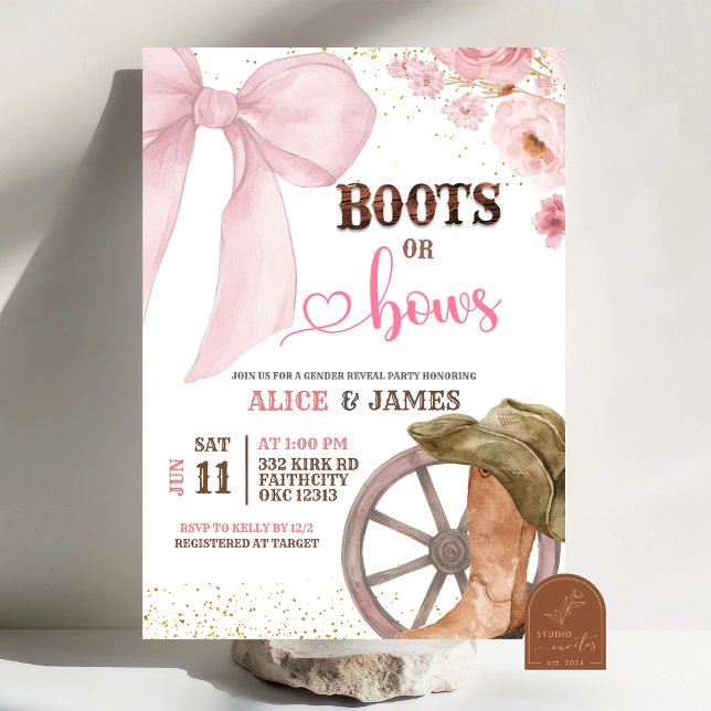 Boots eller Bowser Könsbestämning Inbjudningar (Skapare uppladdad)