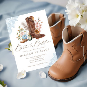 Boots & Flaskor Blue Cowboys Westerna babyskor Inbjudningar