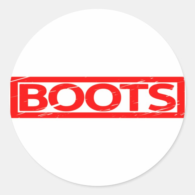 Boots Frimärke Runt Klistermärke (Framsida)