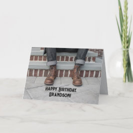 BOOTS GRANDSON BIRTHDAY CARD TACK KORT
