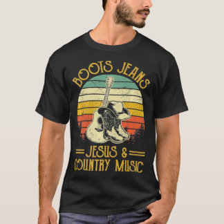 Boots Jeans Jesus & Land Music Tshirt Southern  T Shirt