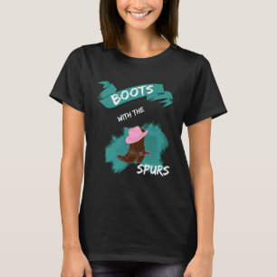 Boots med Spurs Farmer Hip hop Cowgirl Boots T Shirt