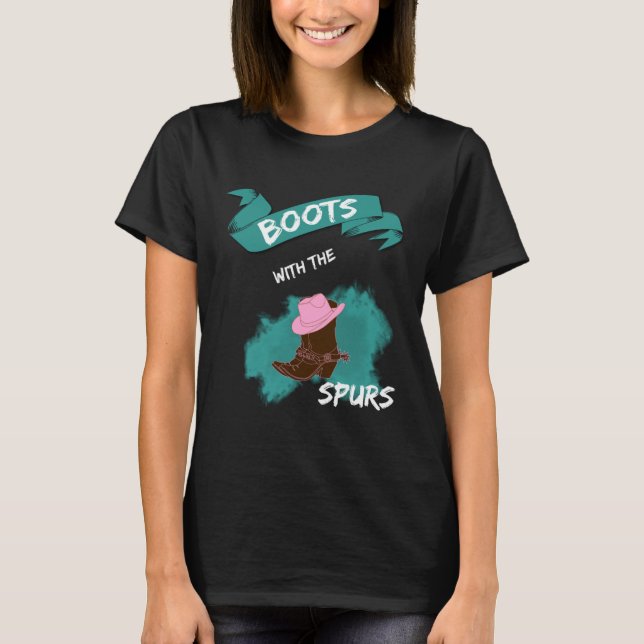 Boots med Spurs Farmer Hip hop Cowgirl Boots T Shirt (Framsida)