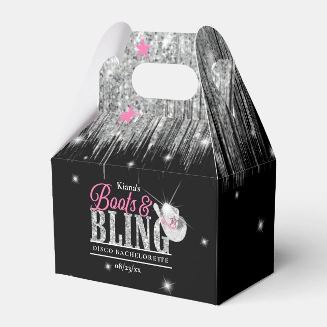Boots 'n Bling Disco Bachelorette Black ID925 Presentaskar (Framsidan Sidan)
